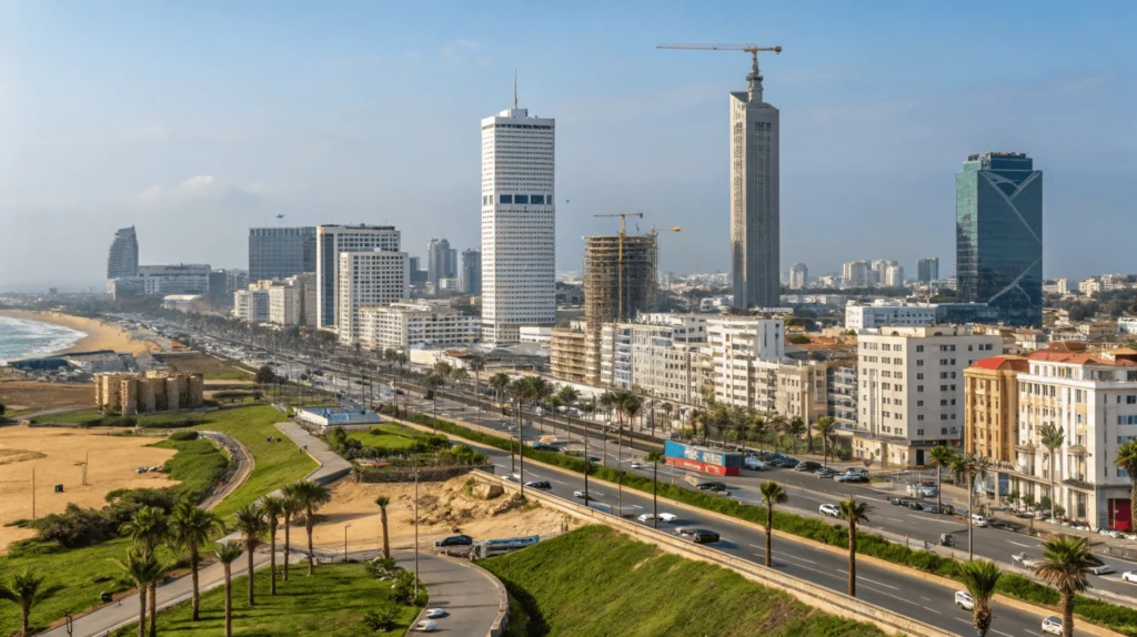 Vue panoramique des biens immobiliers à Casablanca.